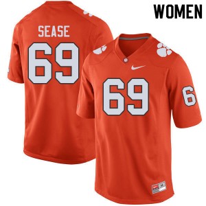 Women Marquis Sease Orange Clemson College Football #69 Jersey 682778-694