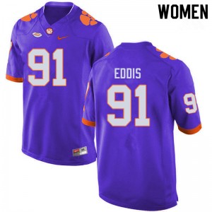 Women Nick Eddis Purple CFP Champs College Football #91 Jersey 863709-355