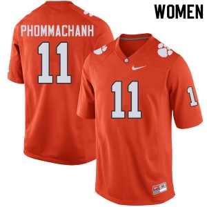 Women Taisun Phommachanh Orange Clemson University College Football #11 Jersey 582565-701