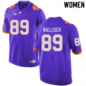 Women Tristan Walliser Purple Clemson University College Football #89 Jersey 439063-592