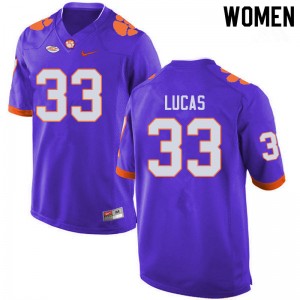 Women Ty Lucas Purple Clemson Tigers College Football #33 Jersey 101568-198