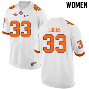 Women Ty Lucas White Clemson National Championship College Football #33 Jersey 369418-495