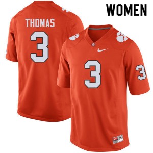 Women Xavier Thomas Orange CFP Champs College Football #3 Jersey 429325-235