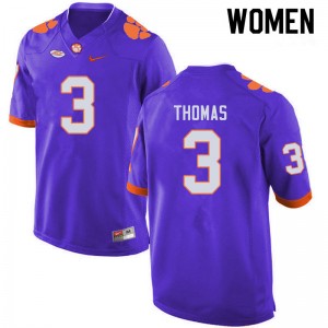 Women Xavier Thomas Purple CFP Champs College Football #3 Jersey 878160-339