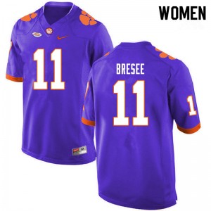 Women Bryan Bresee Purple Clemson College Football #11 Jersey 171685-886