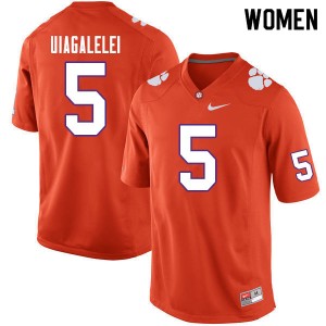 Women D.J. Uiagalelei Orange Clemson Tigers College Football #5 Jersey 461301-629