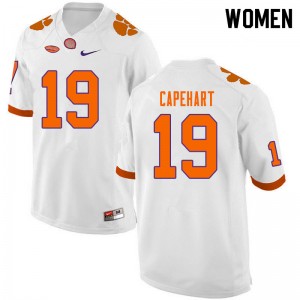 Women DeMonte Capehart White Clemson National Championship College Football #19 Jersey 607260-688