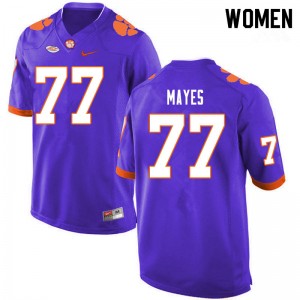 Women Mitchell Mayes Purple Clemson Tigers College Football #77 Jersey 895214-392