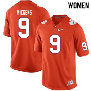Women R.J. Mickens Orange Clemson Tigers College Football #9 Jersey 610611-226