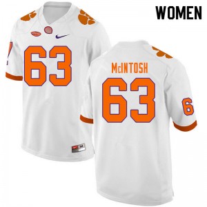 Women Zac McIntosh White Clemson National Championship College Football #63 Jersey 692293-469