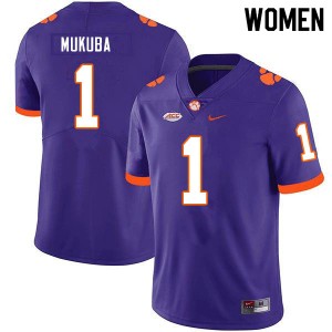 Women Andrew Mukuba Purple Clemson National Championship College Football #1 Jersey 923741-721