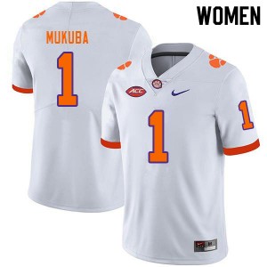Women Andrew Mukuba White Clemson College Football #1 Jersey 225840-426