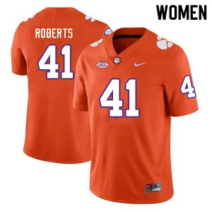 Women Andrew Roberts Orange Clemson Tigers College Football #41 Jersey 794384-411