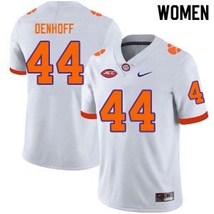 Women Cade Denhoff White Clemson National Championship College Football #44 Jersey 315016-729