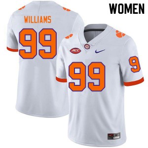 Women Greg Williams White Clemson College Football #99 Jersey 862555-343
