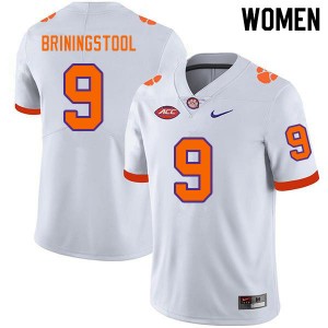 Women Jake Briningstool White Clemson Tigers College Football #9 Jersey 553185-604