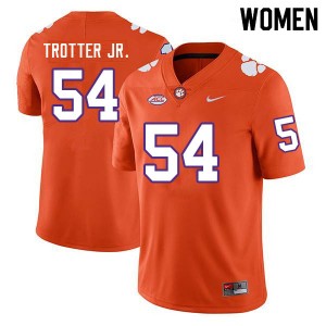 Women Jeremiah Trotter Jr. Orange Clemson College Football #54 Jersey 333487-806