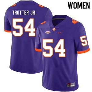 Women Jeremiah Trotter Jr. Purple Clemson National Championship College Football #54 Jersey 315853-918