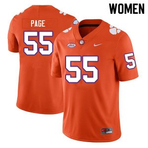 Women Payton Page Orange Clemson College Football #55 Jersey 105530-937