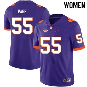 Women Payton Page Purple Clemson University College Football #55 Jersey 509607-767