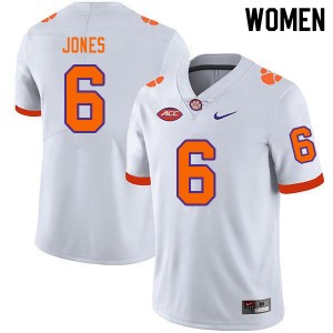 Women Sheridan Jones White Clemson College Football #6 Jersey 892693-736