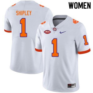 Women Will Shipley White Clemson Tigers College Football #1 Jersey 213561-263