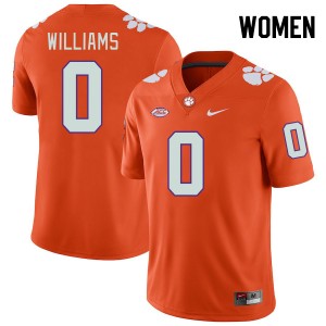 Women Antonio Williams Orange Clemson University College Football #0 Jersey 138841-248