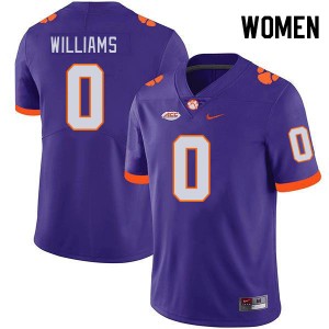 Women Antonio Williams Purple Clemson Tigers College Football #0 Jersey 724935-211