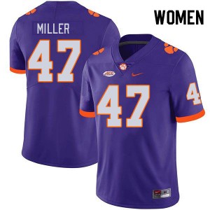 Women Boston Miller Purple Clemson Tigers College Football #47 Jersey 261864-843