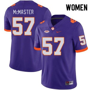 Women Chandler McMaster Purple Clemson College Football #57 Jersey 429215-978