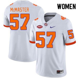 Women Chandler McMaster White Clemson University College Football #57 Jersey 239929-577