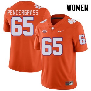 Women Chapman Pendergrass Orange Clemson College Football #65 Jersey 704326-279