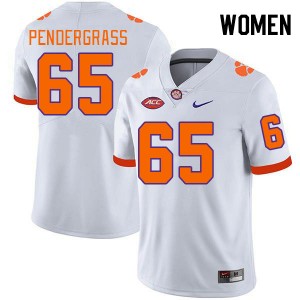 Women Chapman Pendergrass White Clemson National Championship College Football #65 Jersey 379120-933