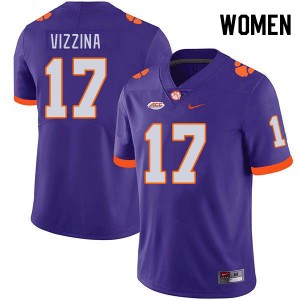 Women Christopher Vizzina Purple CFP Champs College Football #17 Jersey 553322-121