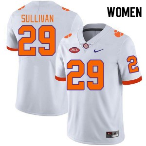 Women Davian Sullivan White Clemson Tigers College Football #29 Jersey 906054-257
