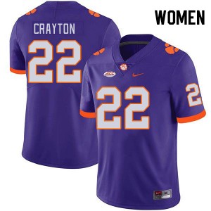 Women Dee Crayton Purple CFP Champs College Football #22 Jersey 811103-998