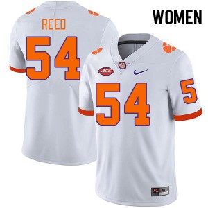 Women Ian Reed White Clemson College Football #54 Jersey 928642-879