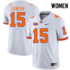 Women Jahiem Lawson White Clemson National Championship College Football #15 Jersey 680513-946