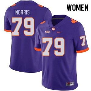 Women Jake Norris Purple Clemson College Football #79 Jersey 688314-263