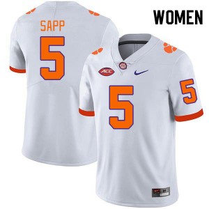 Women Josh Sapp White CFP Champs College Football #5 Jersey 956612-352