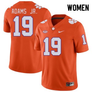 Women Keith Adams Jr. Orange Clemson Tigers College Football #19 Jersey 637245-976