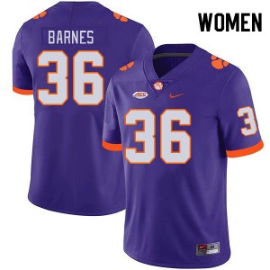 Women Khalil Barnes Purple Clemson University College Football #36 Jersey 661636-230