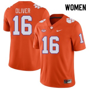 Women Myles Oliver Orange Clemson Tigers College Football #16 Jersey 573973-325