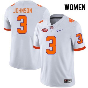 Women Noble Johnson White CFP Champs College Football #3 Jersey 872593-111