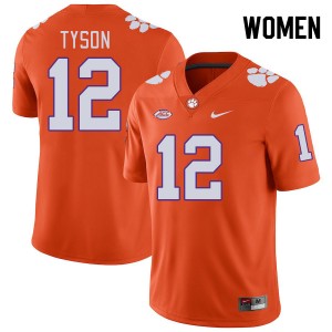 Women Paul Tyson Orange Clemson National Championship College Football #12 Jersey 307137-279