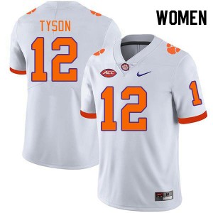 Women Paul Tyson White Clemson College Football #12 Jersey 541957-923