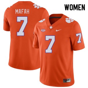 Women Phil Mafah Orange Clemson National Championship College Football #7 Jersey 757322-801