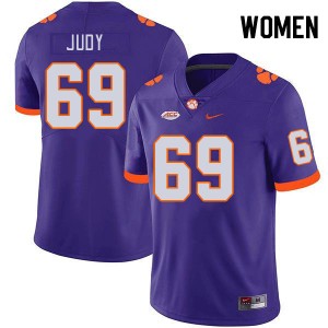 Women Sam Judy Purple Clemson National Championship College Football #69 Jersey 408095-621