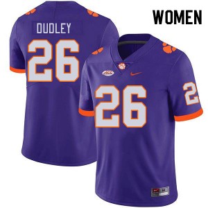 Women T.J. Dudley Purple Clemson National Championship College Football #26 Jersey 970339-890