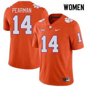 Women Trent Pearman Orange Clemson University College Football #14 Jersey 784410-407